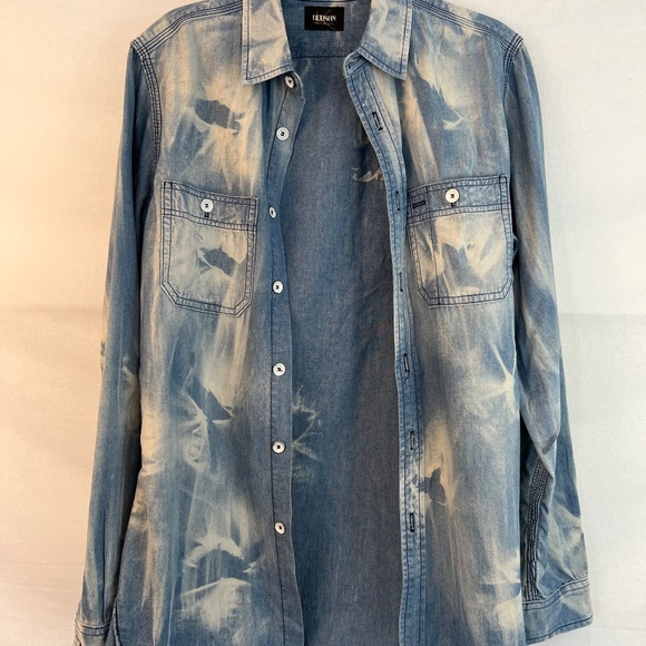 Hudson Jeans - Medium Button Down Shirt - Bleach/Tie Dye Denim - 80% OFF SALE!!! - Picture 3 of 10